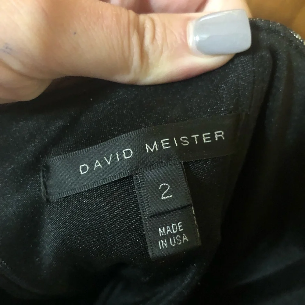 David Meister Black and Silver Metallic Formal - Picture 3 of 3